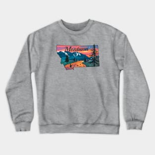 Montana Fly Fishing State River Sunset by TeeCreations Crewneck Sweatshirt